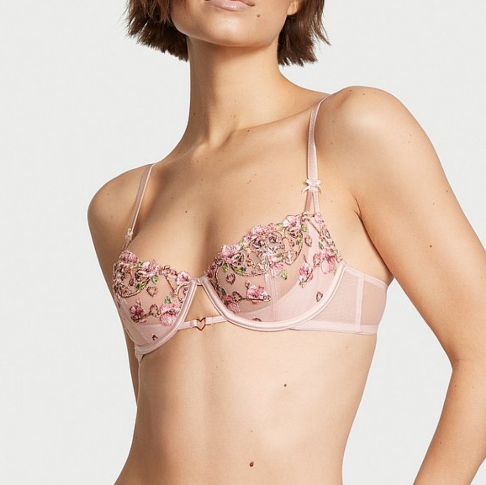 Victoria's Secret dream angels unlined push up embroidered balconette bra